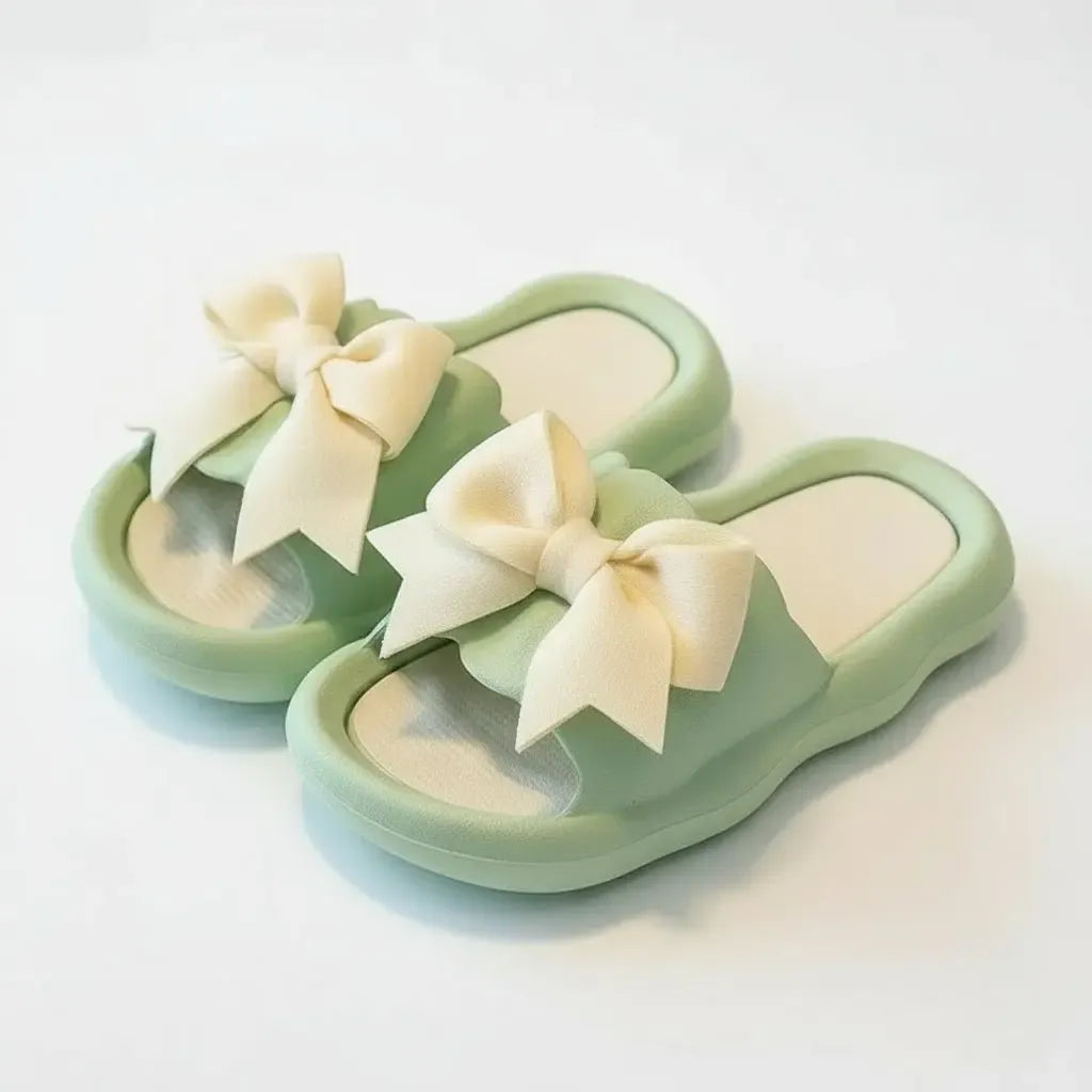 Claquettes pour Enfant Fille à Noeud Vert / 22-23