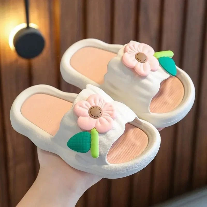 Claquettes à Fleur pour Enfant Blanc / 22-23