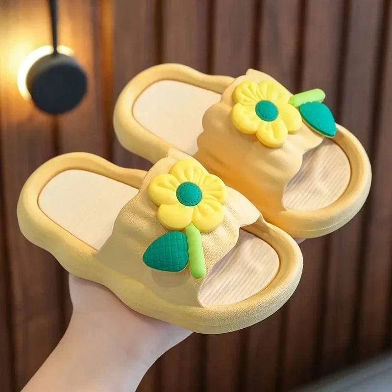 Claquettes à Fleur pour Enfant Jaune / 22-23