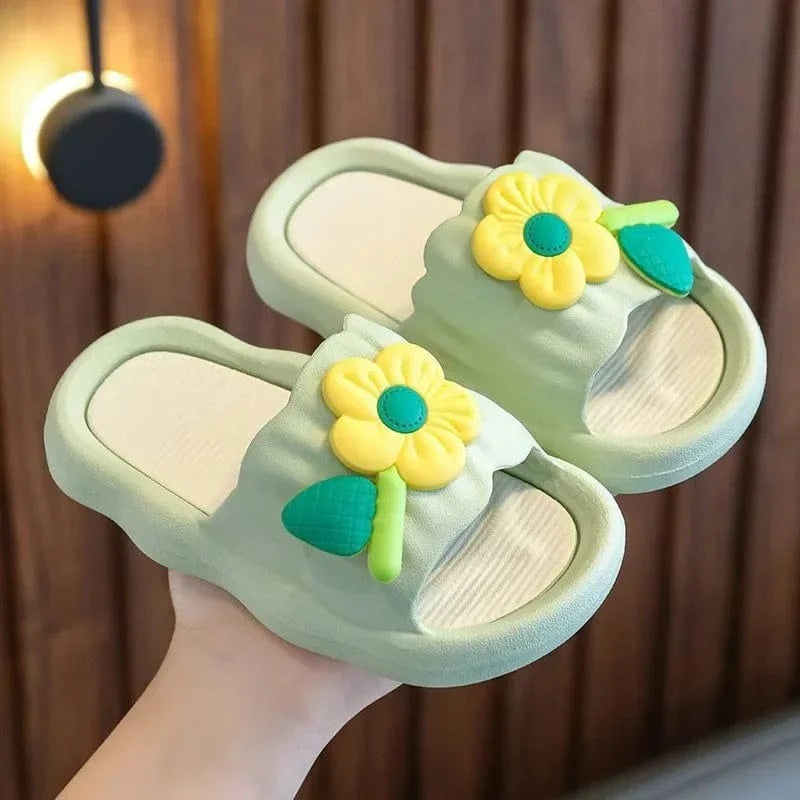 Claquettes à Fleur pour Enfant Vert / 22-23