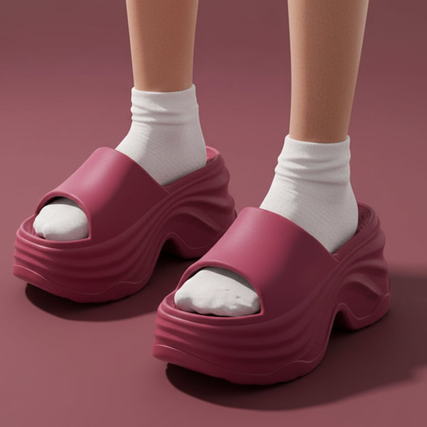 Claquettes Femme Compensées Bochausson vue de dessus