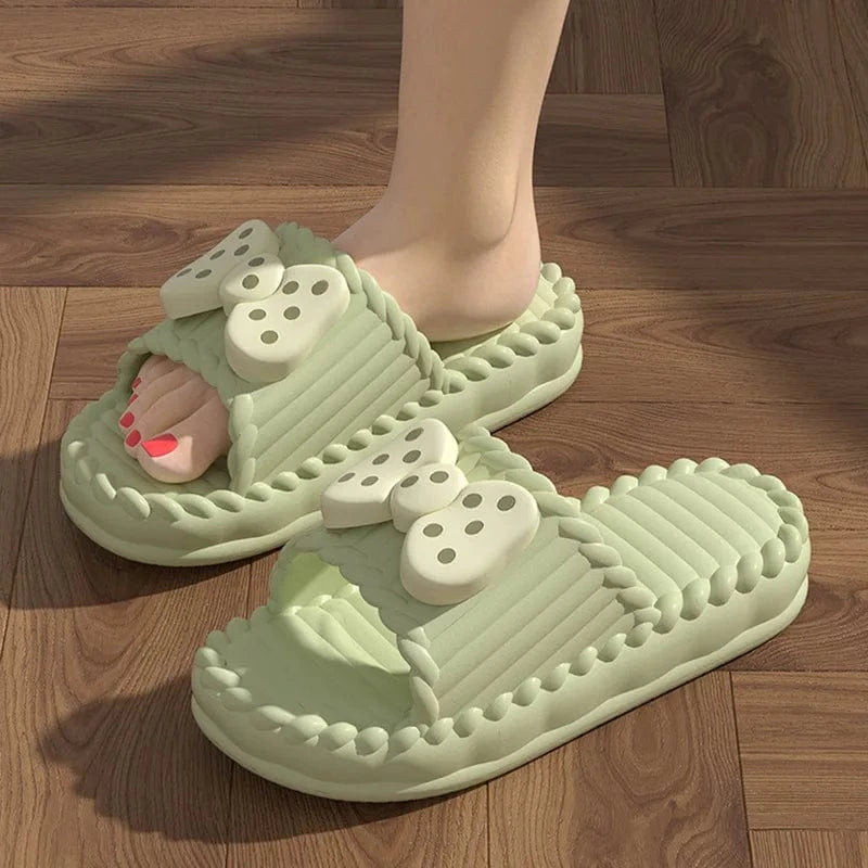 Claquettes Noeud pour Femme Vert clair / 34-35