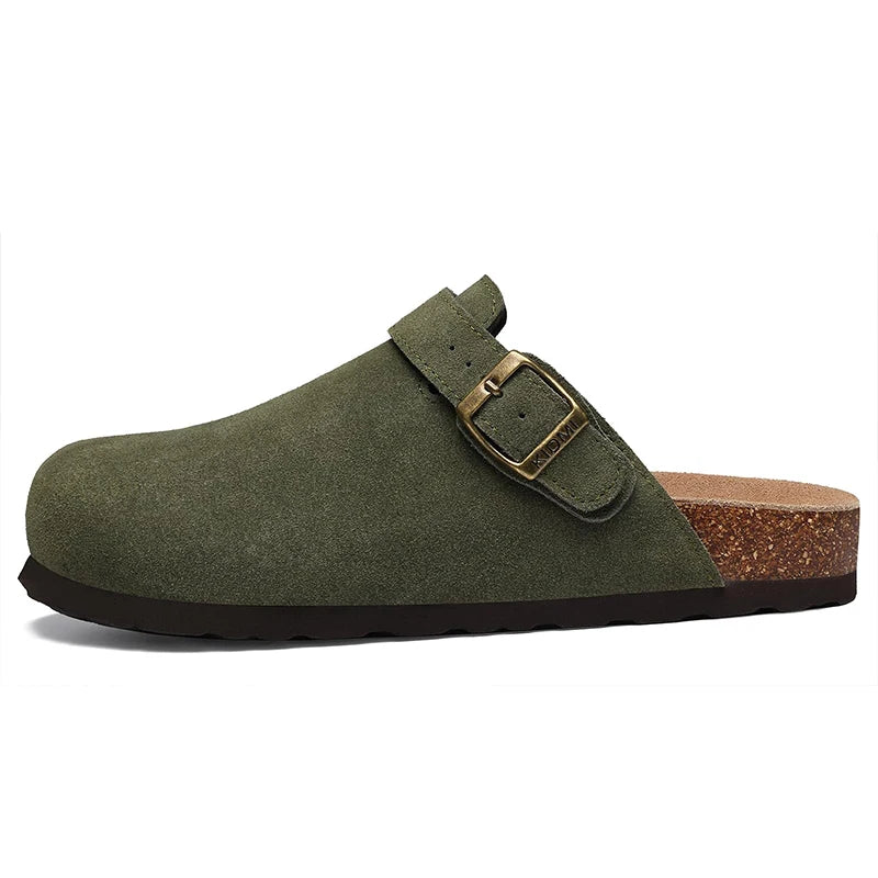 Mules Sabots Cuir Femme Bochausson vue portee