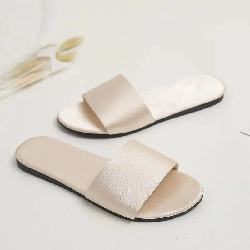 Mules en Satin pour Femme Beige / 34-35