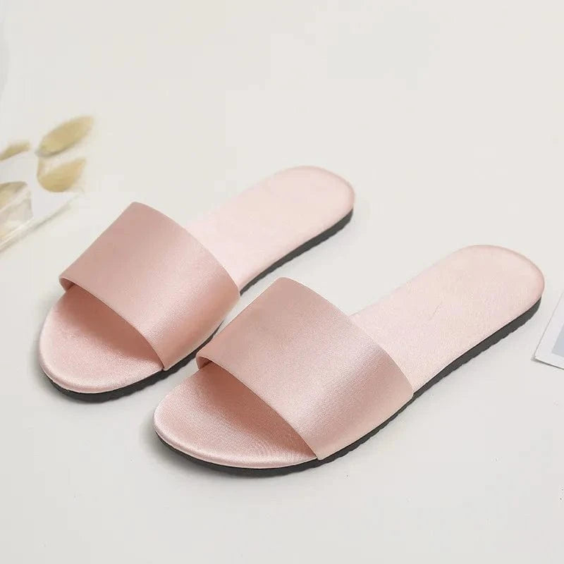 Mules en Satin pour Femme Rose Clair / 34-35
