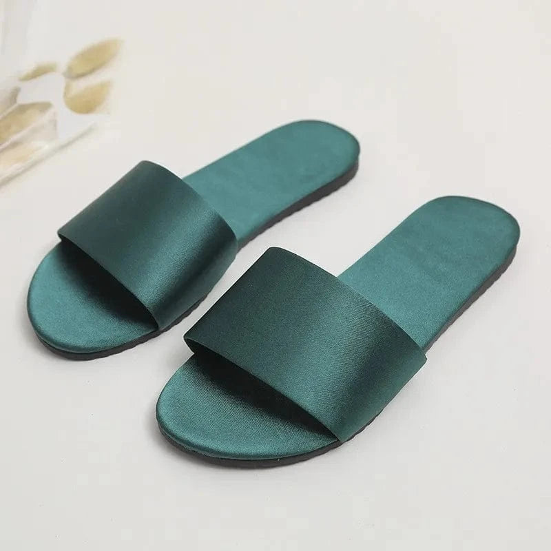 Mules en Satin pour Femme Vert foncé / 34-35
