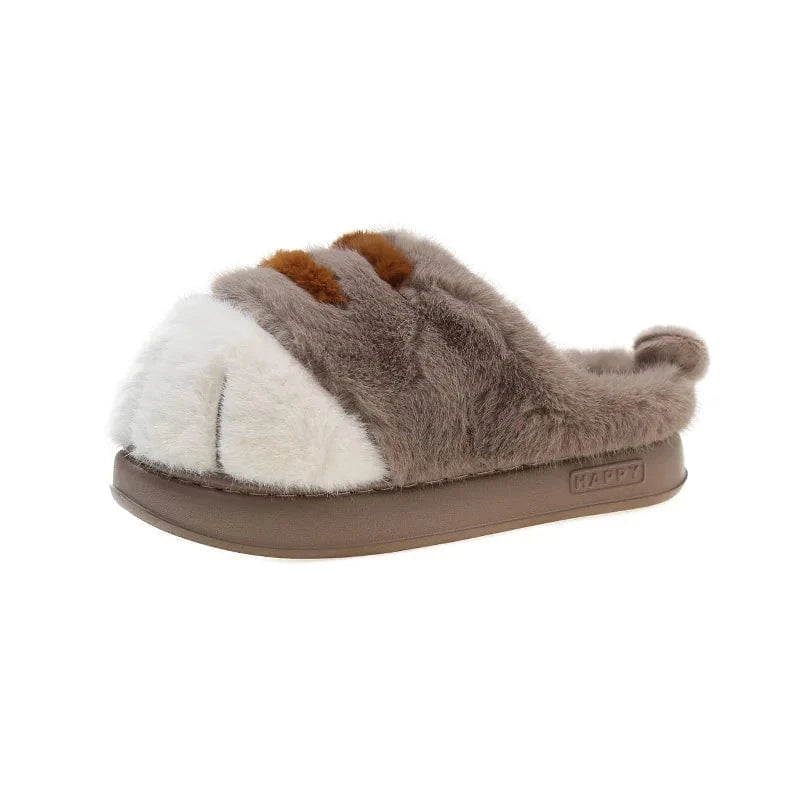 Pantoufles Pattes de Chat Taupe / 34-35