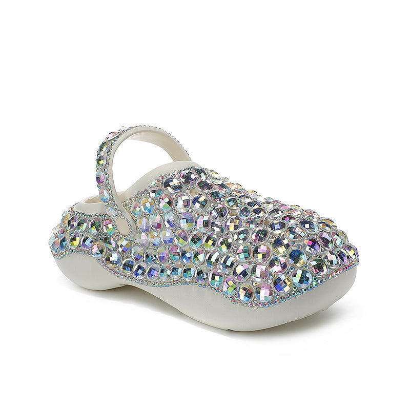 Sabot Paillettes Cristal Argent Bochausson vue de dessus