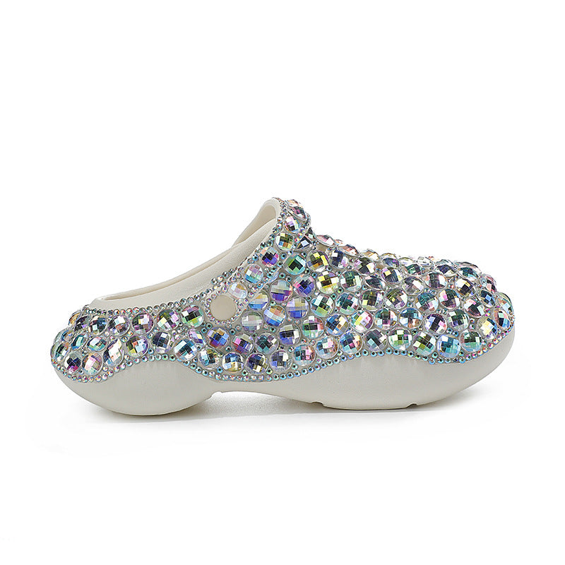Sabot Paillettes Cristal Argent Bochausson vue portee