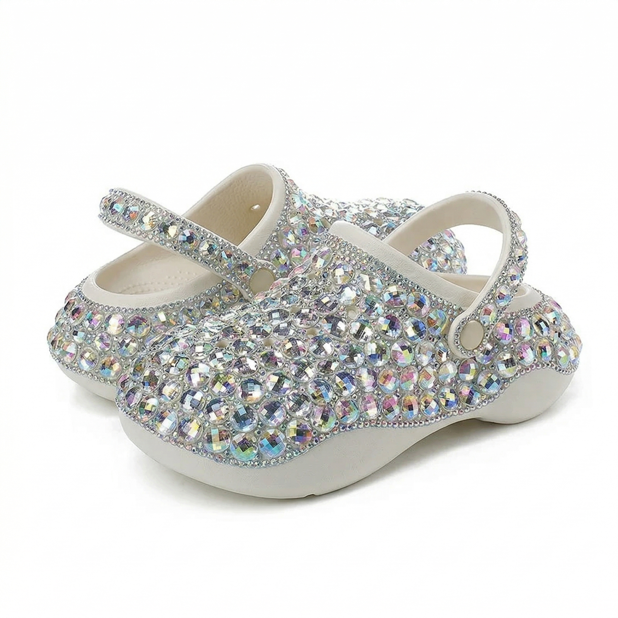 Sabot Paillettes Cristal Argent Bochausson vue d ensemble