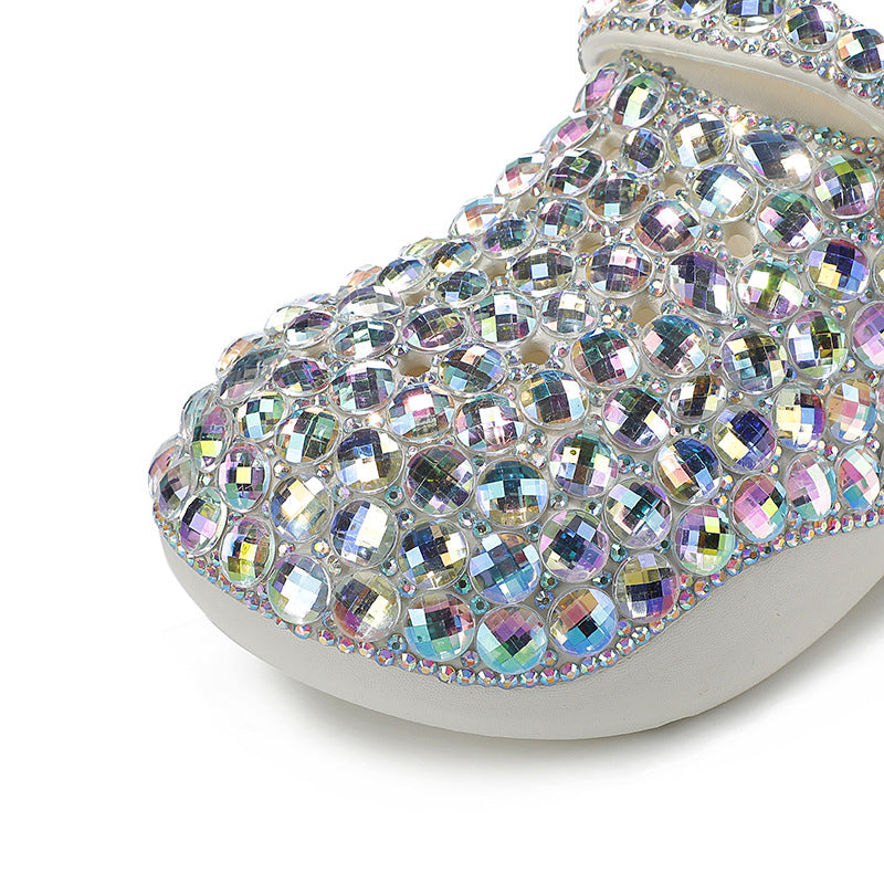 Sabot Paillettes Cristal Argent Bochausson detail