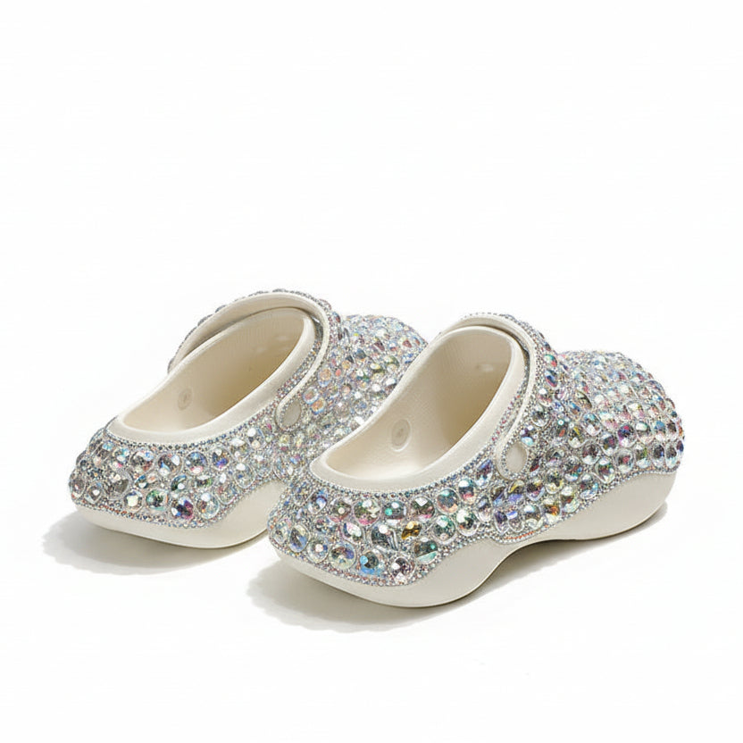Sabot Paillettes Cristal Argent Bochausson mise en scene