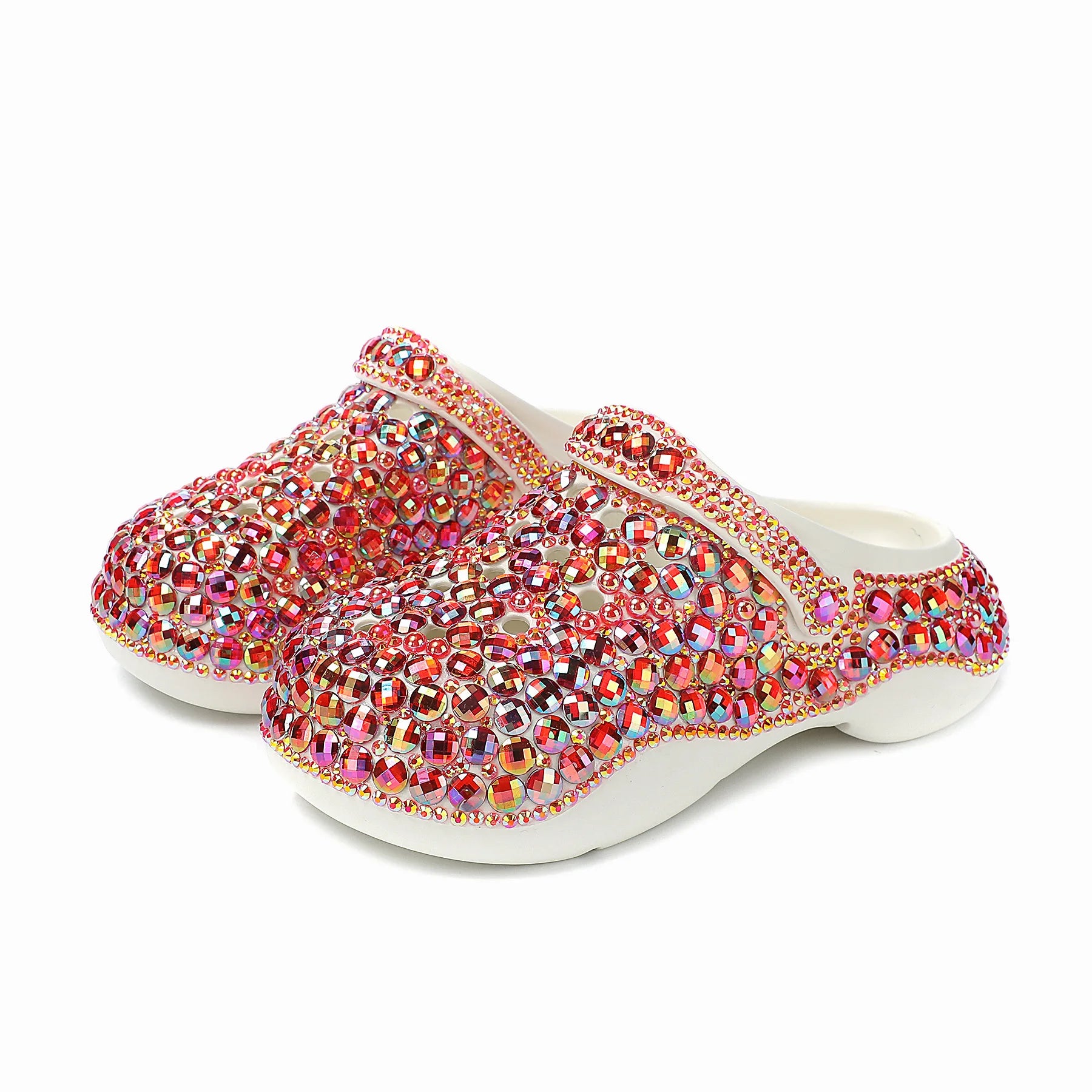 Sabot Paillettes Cristal Rouge Bochausson vue de dessus