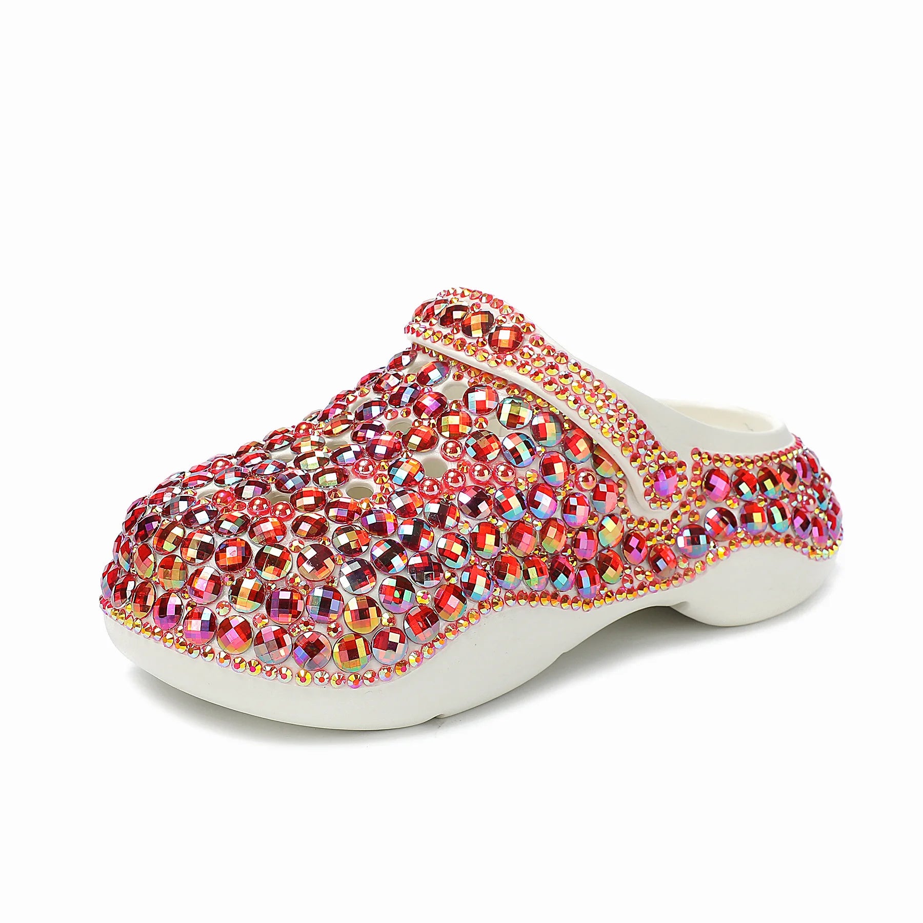 Sabot Paillettes Cristal Rouge Bochausson vue portee