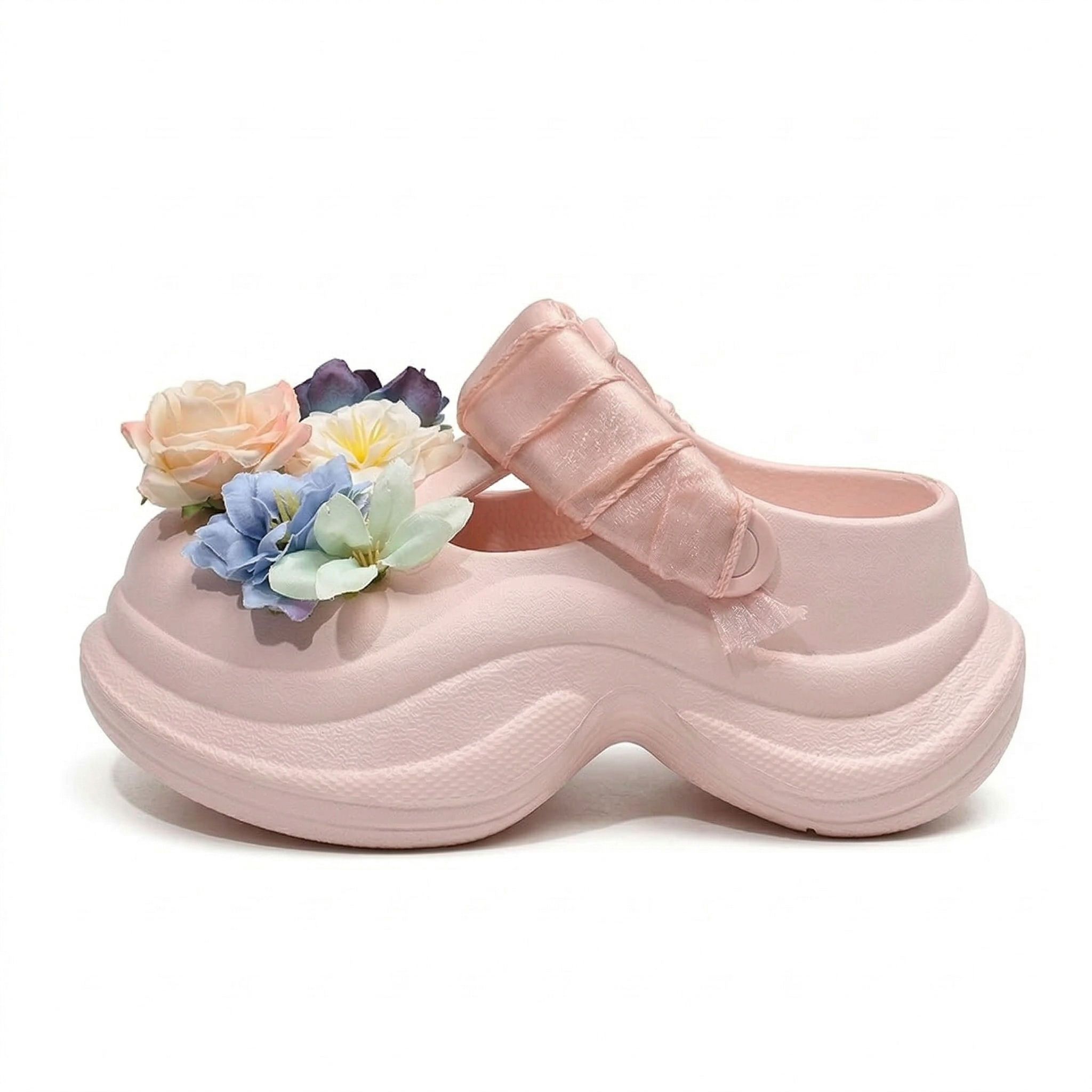 Sabots à Fleurs Romantiques Femme Bochausson vue portee