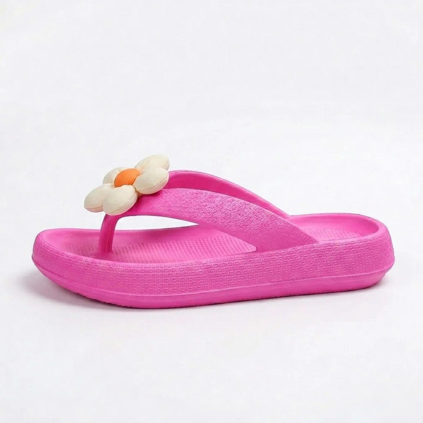 Tongs avec Grosse Fleur Bochausson vue portee
