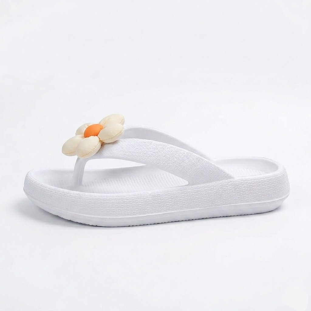 Tongs avec Grosse Fleur Bochausson vue arriere