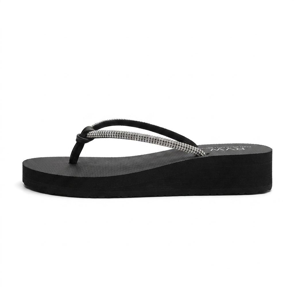 Tongs Compensees Strass Bochausson vue de face