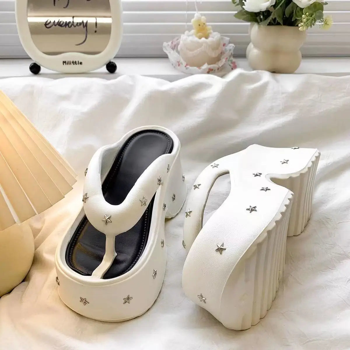 Tongs Plateforme avec Etoiles Bochausson vue complete