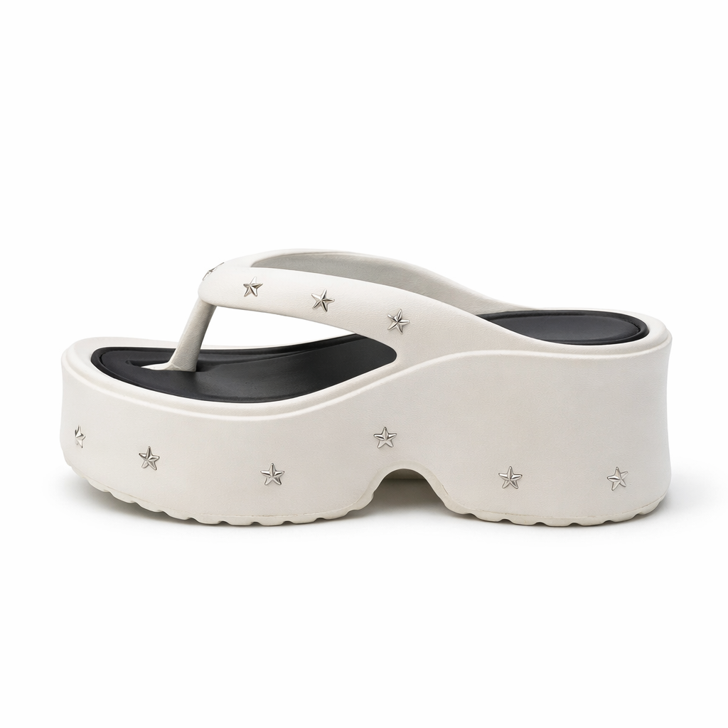 Tongs Plateforme avec Etoiles Bochausson vue de profil