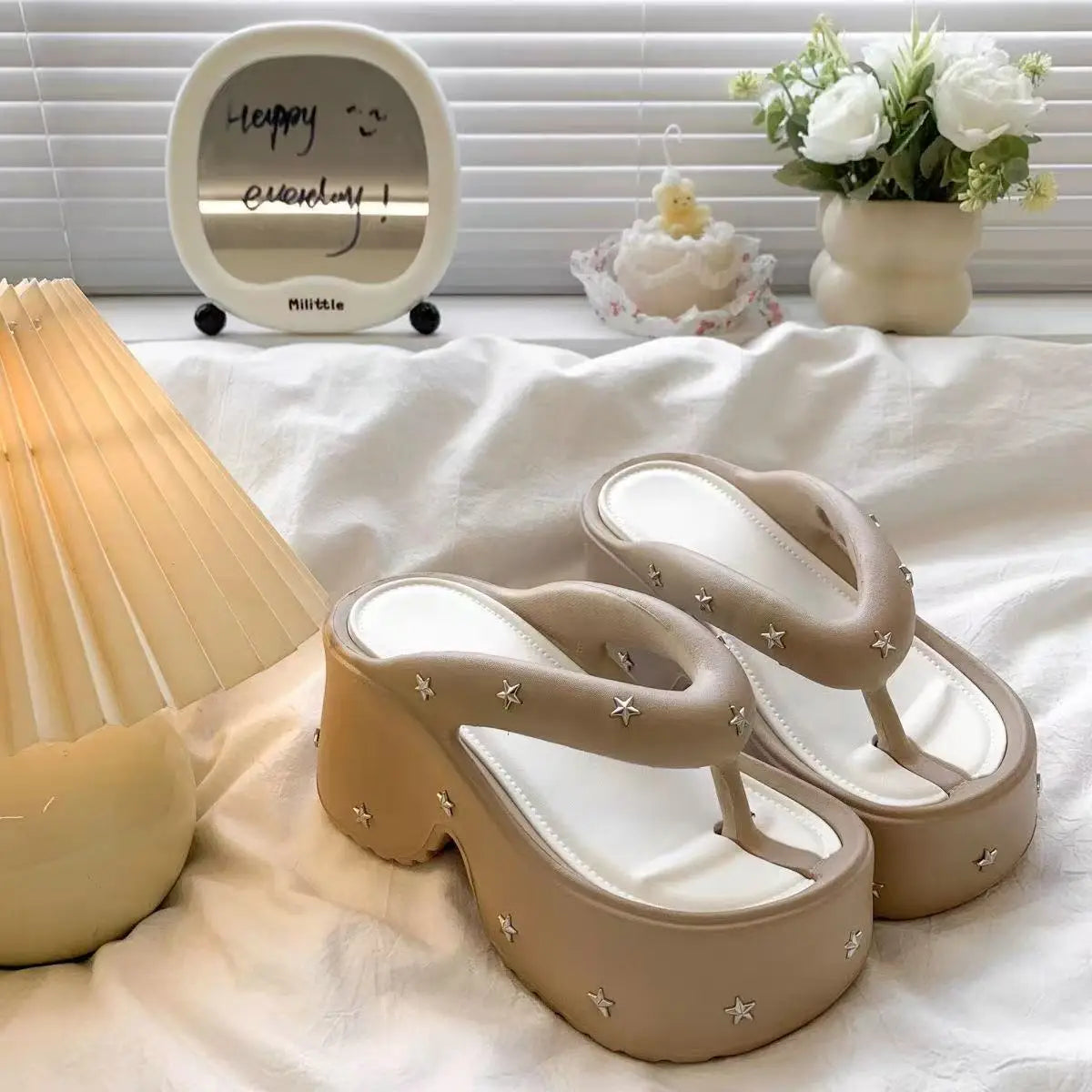 Tongs Plateforme avec Etoiles Bochausson vue portee