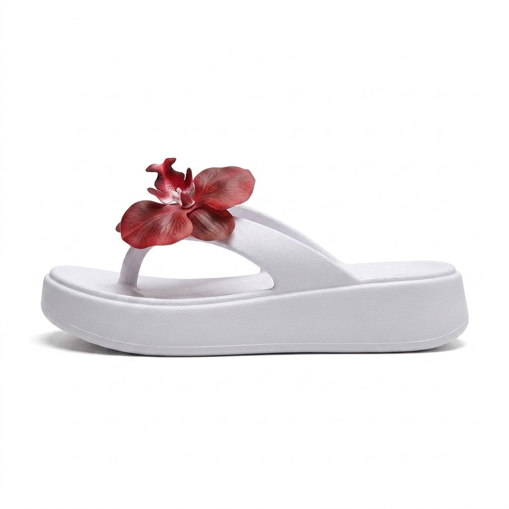 Tongs Semelle Epaisse Orchidee Bochausson vue de face