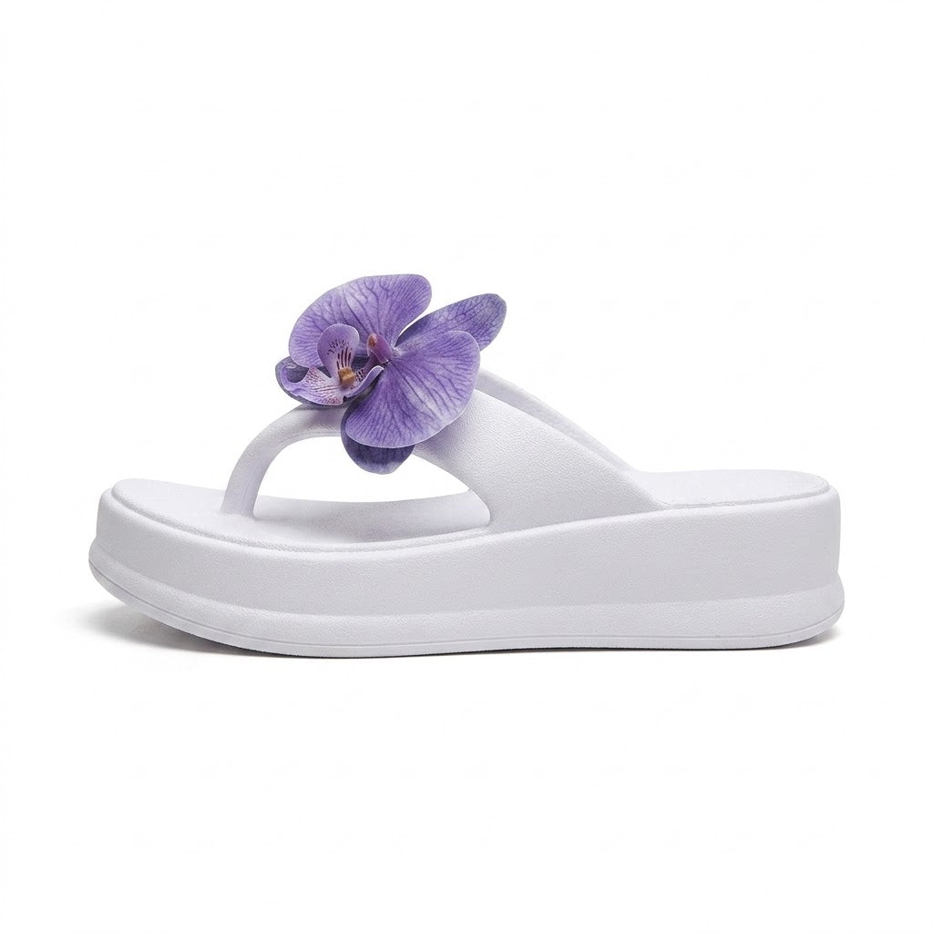 Tongs Semelle Epaisse Orchidee Bochausson vue de profil