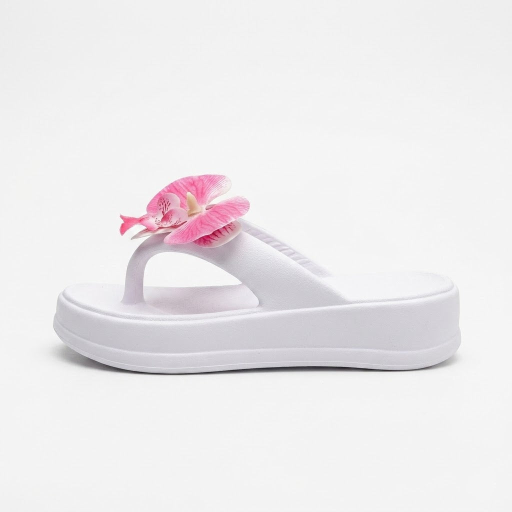 Tongs Semelle Epaisse Orchidee Bochausson vue de dessus