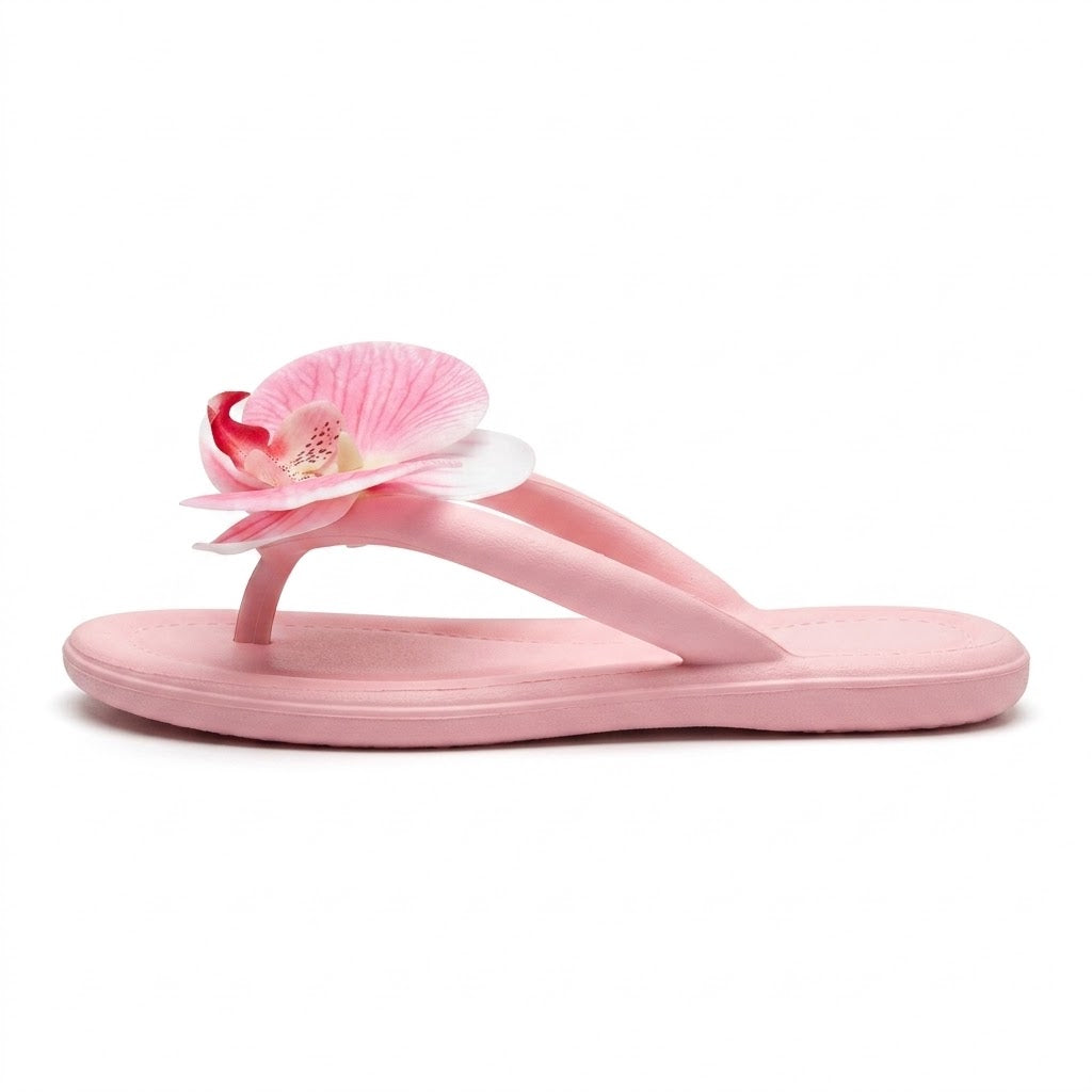 Tongs avec Fleur Orchidée
