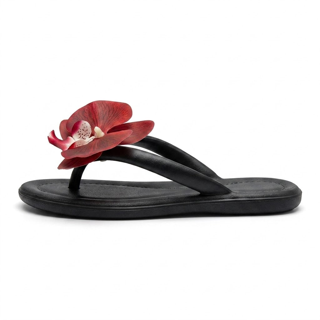 Tongs avec Fleur Orchidée