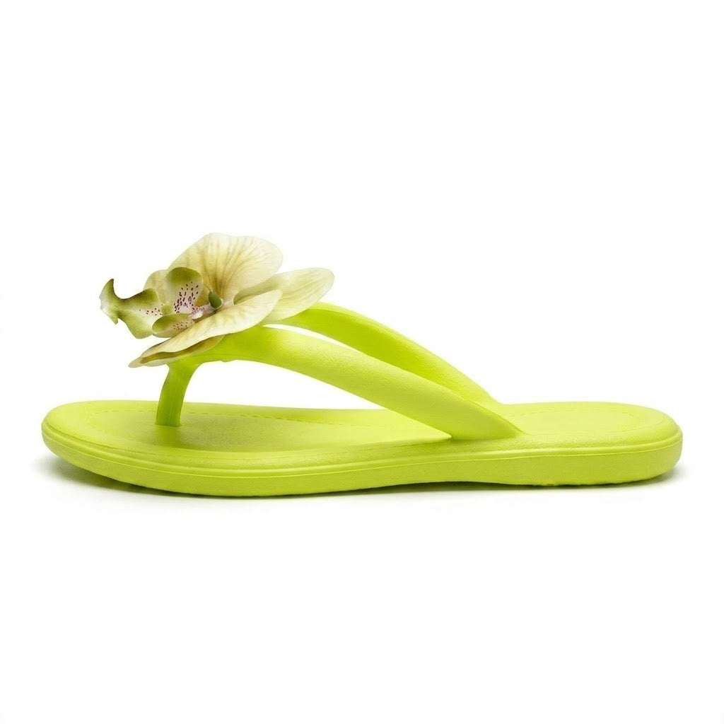 Tongs avec Fleur Orchidée
